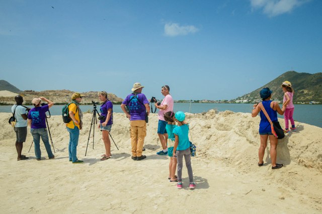 The Festival’s Bird Observation Station highlighted the importance of the Great Salt Pond. (Photo by Maël Renault)
