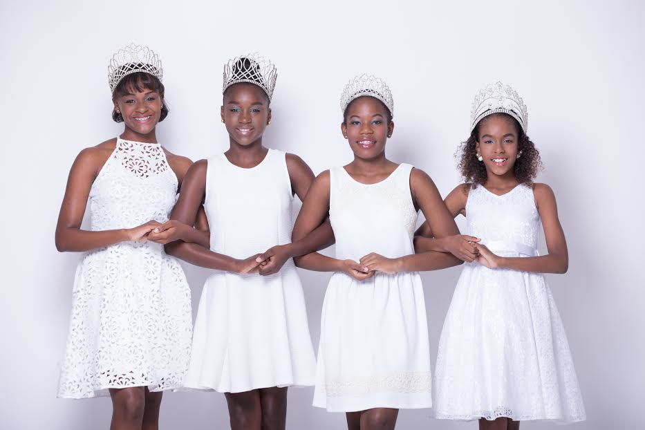 Caption: Little Miss St.Maarten/ St. Martín Queens Kiara Meyers,Trinity Christina, Jerinelle Louisa and 1st runners up (middle) Nilka Richardson